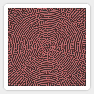 Radial Turing Pattern Square (Rose Gold) Sticker